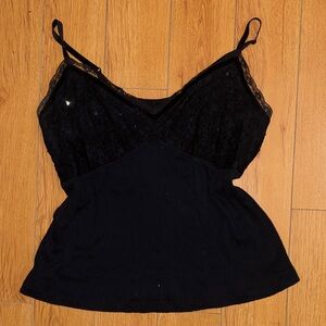 Black Lace Cami Tank Top